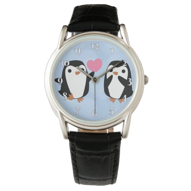 Penguiner i Kärlek Armbandsur (Framsida)