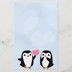 Penguiner i Kärlek Brevpapper