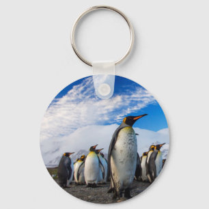 Penguiner Marching Blå himmel Nyckelring