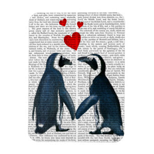 Penguiner med Kärlek Hearter Magnet