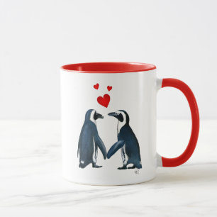 Penguiner med Kärlek Hearter Mugg