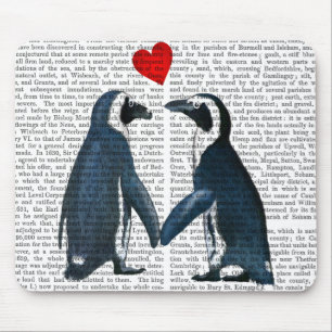 Penguiner med Kärlek Hearter Musmatta