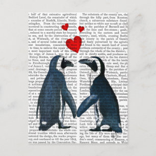 Penguiner med Kärlek Hearter Vykort
