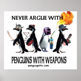 Penguiner med vapen poster