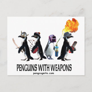 Penguiner med vapen vykort