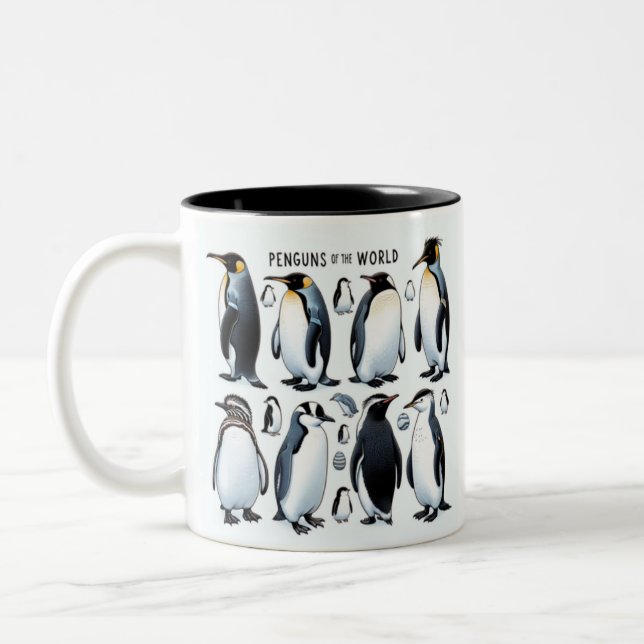 Penguiner Mugg, Cute Penguin-kaffe Mugg (Vänster)