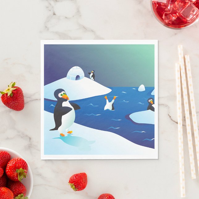 Penguiner och is pappersservett (Skapare uppladdad)