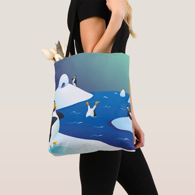 Penguiner och is tygkasse (Skapare uppladdad)