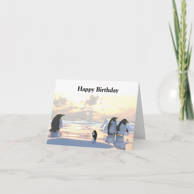 Penguiner som kyler på isflott kort (Framsida)