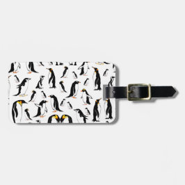 Penguiner, svart och vit mönster bagagebricka