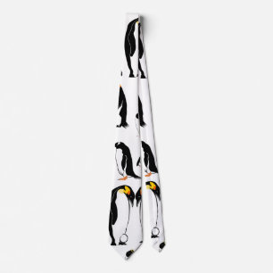 Penguiner, svart och vit mönster slips