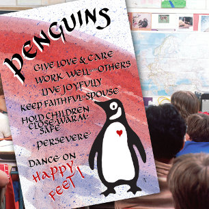 PENGUINER UNDERBARA VÄRDEN EXEMPEL DANCE LYCKLIG POSTER