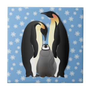 penguinfamilj kakelplatta