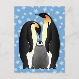 penguinfamilj vykort