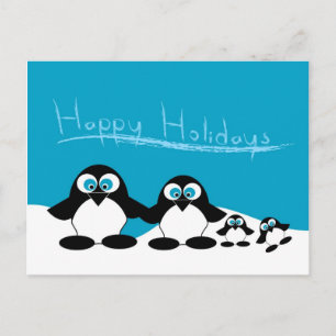 penguinfamilj vykort