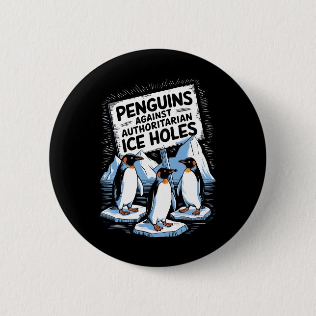 Penguins against auktoritarian Ice Hål Anti Trum Knapp (Framsida)