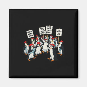 Penguins Against Tariff Funny Penguin Anti-Tariff Magnet