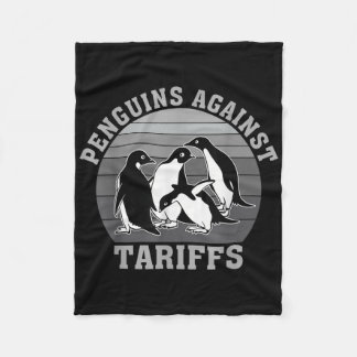 Penguins against Tariffs Anti Tariffs Funny Pengui Fleecefilt