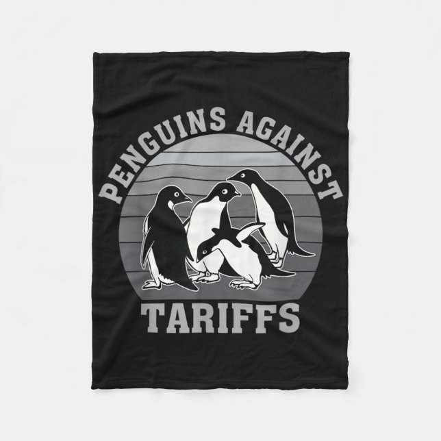 Penguins against Tariffs Anti Tariffs Funny Pengui Fleecefilt (Framsidan)
