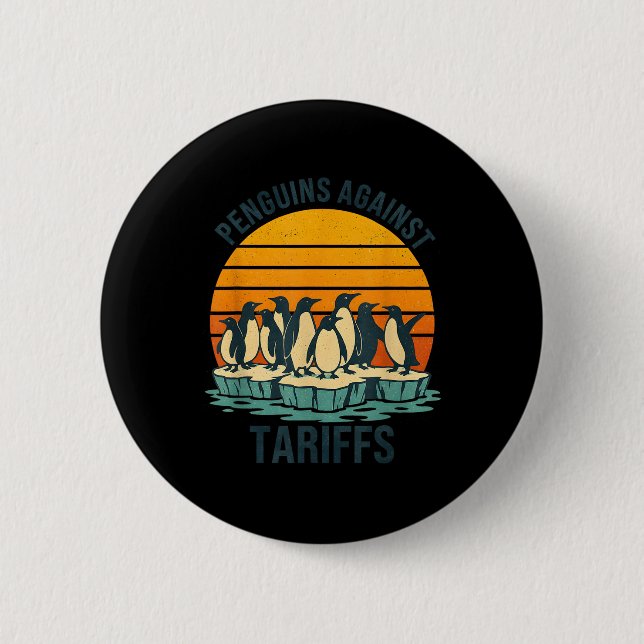 Penguins against Tariffs Anti Tariffs Funny Pengui Knapp (Framsida)