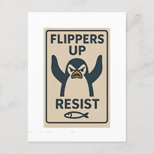 Penguins against Tariffs Anti Trump Garden Flagga Helg Vykort