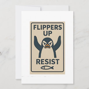 Penguins against Tariffs Anti Trump Garden Flagga Julkort