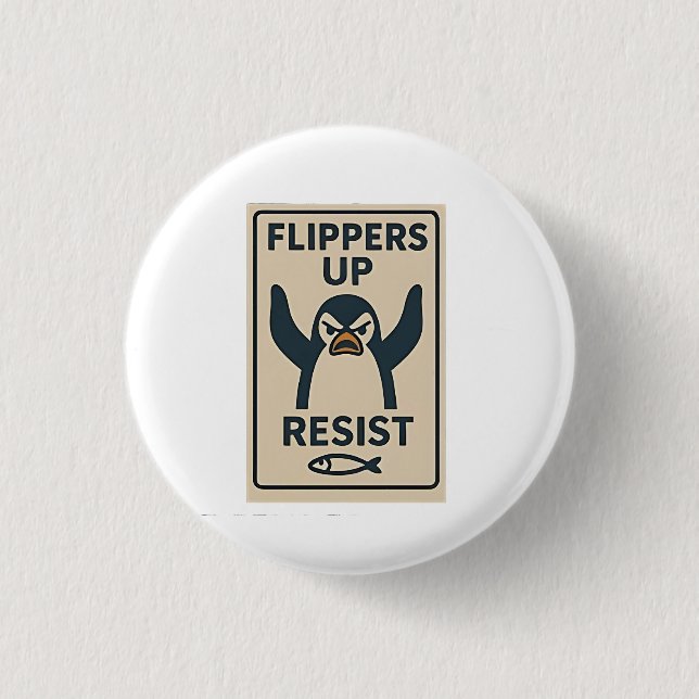 Penguins against Tariffs Anti Trump Garden Flagga Knapp (Framsida)