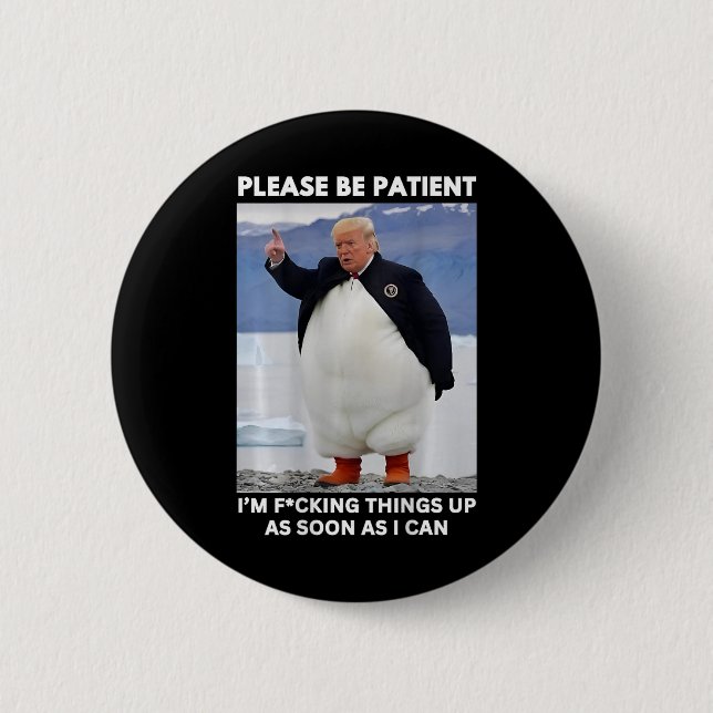 Penguins against Tariffs Anti-trump Protest Händer Knapp (Framsida)