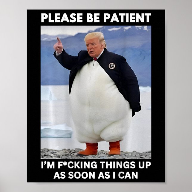 Penguins against Tariffs Anti-trump Protest Händer Poster (Framsidan)
