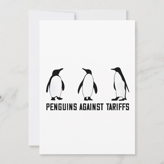 Penguins against Tariffs Anti Trump Taxesx Politik Julkort (Framsida)