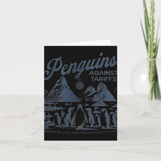 Penguins against Tariffs Heard Island Funny Trump Kort (Framsida)
