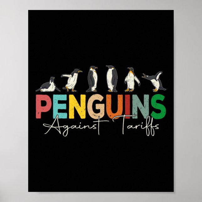 Penguins against Tariffs Resistro från Humor Poster (Framsidan)