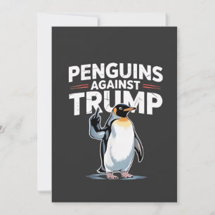 Penguins against Trump Anti Trump ResistTarrifs Julkort