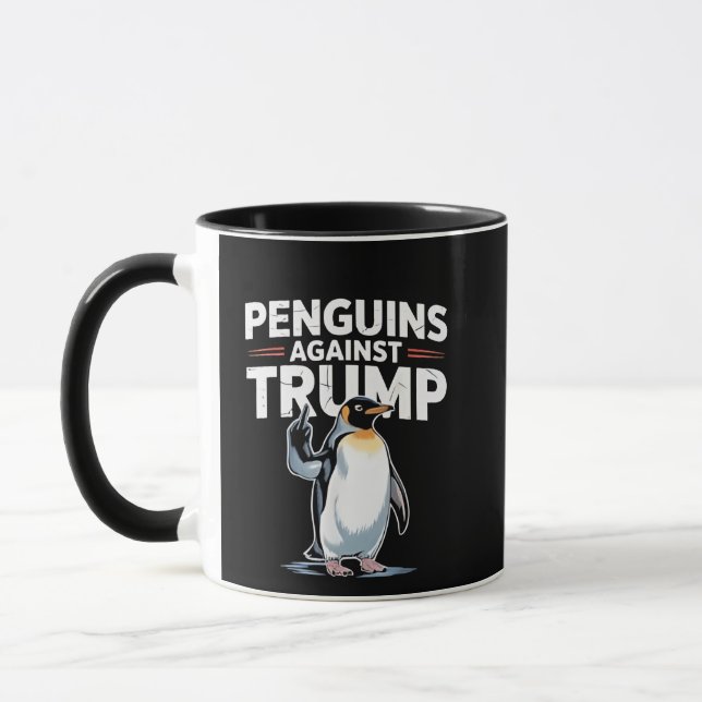 Penguins against Trump Anti Trump ResistTarrifs Mugg (Vänster)