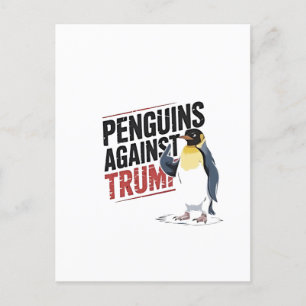 Penguins Against Trump Anti Trump USA Helg Vykort