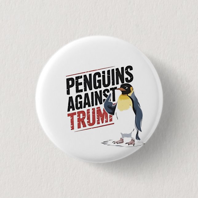 Penguins Against Trump Anti Trump USA Knapp (Framsida)