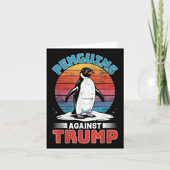 Penguins against Trump Penguin Flippers Up AntiTR Kort (Framsida)
