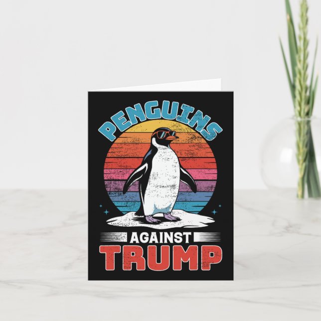 Penguins against Trump Penguin Flippers Up AntiTR Kort (Framsida)