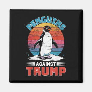 Penguins against Trump Penguin Flippers Up AntiTR Magnet