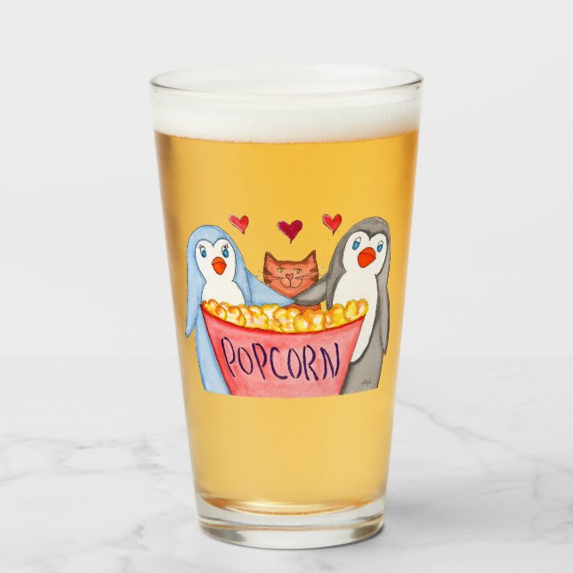 Penguins and Popcorn Glaskopp (Framsida fylld)