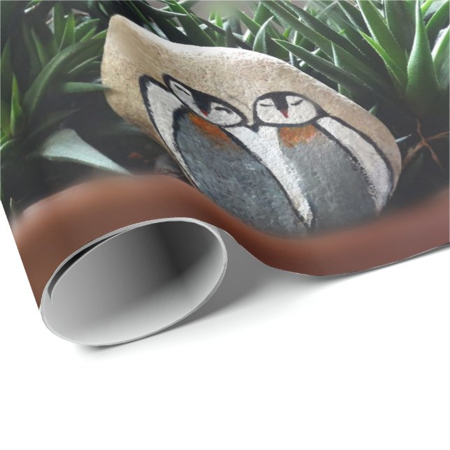 Penguins art Photo Matte Wrapping Papper, 30 x 6' Presentpapper (Rullad Hörn)