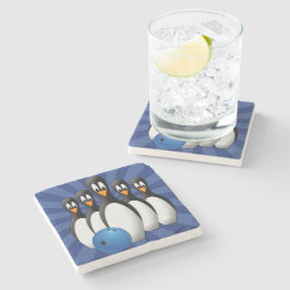 Penguins Bowling Stone Underlägg Sten