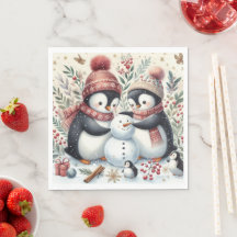 Penguins Byggnad A Snögubbe