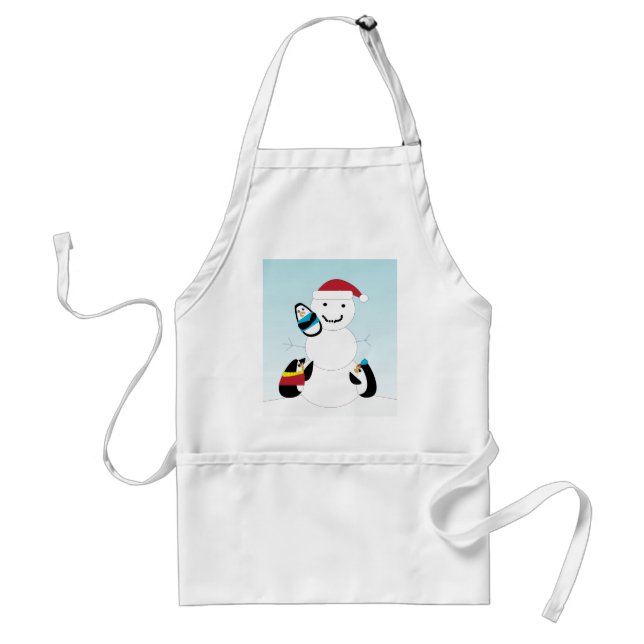 Penguins Byggnad Snögubbe Apron Förkläde (Framsidan)