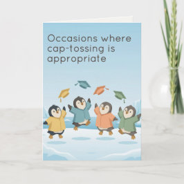 Penguins Celebrating Graduation | Dry Humour Kort