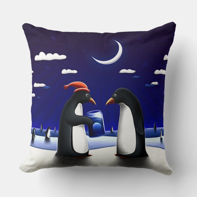 Penguins Decor Pillow Kudde (Framsida)