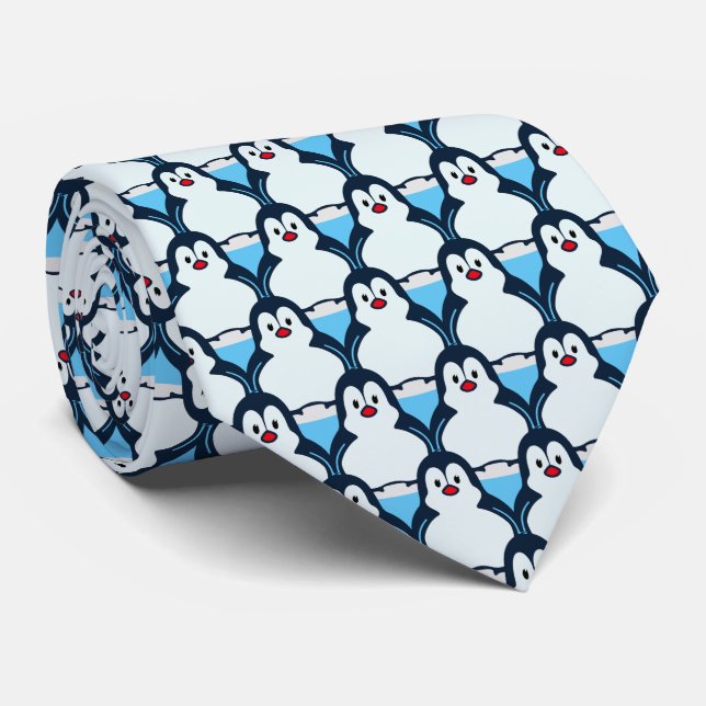 Penguins Design Necktie Slips (Rullad)