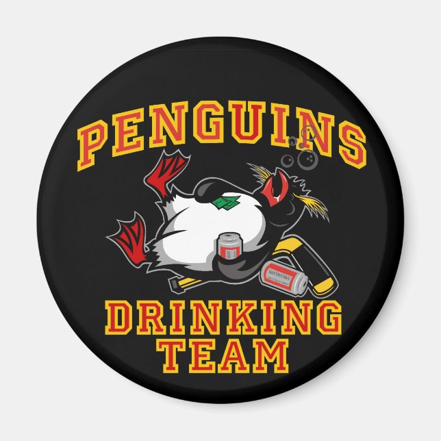 Penguins Drinking Team Magnet (Framsidan)