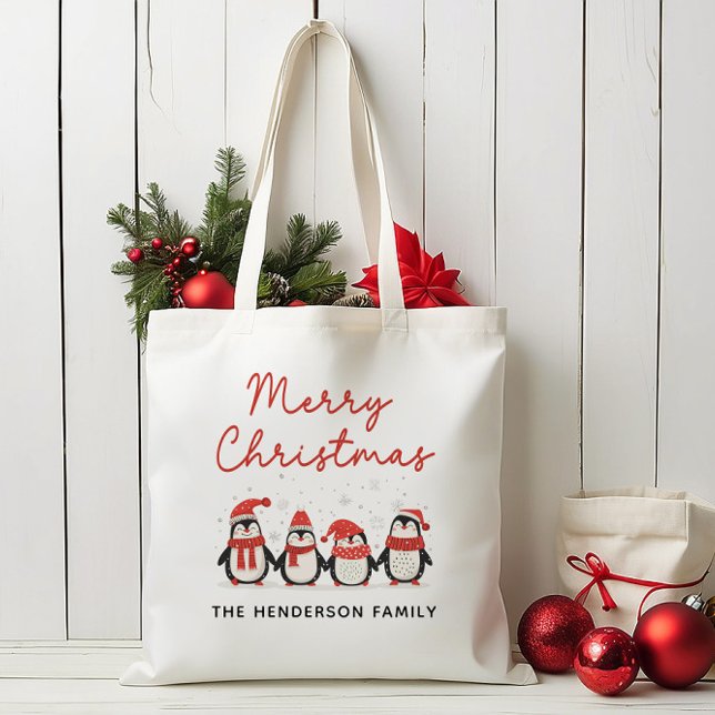 Penguins eget namn God jul Tygkasse (Skapare uppladdad)