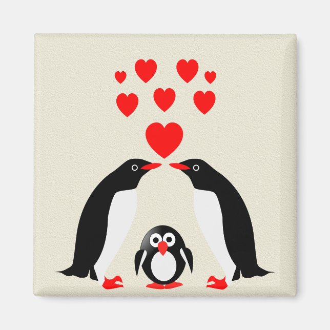 Penguins familj magnet (Framsidan)